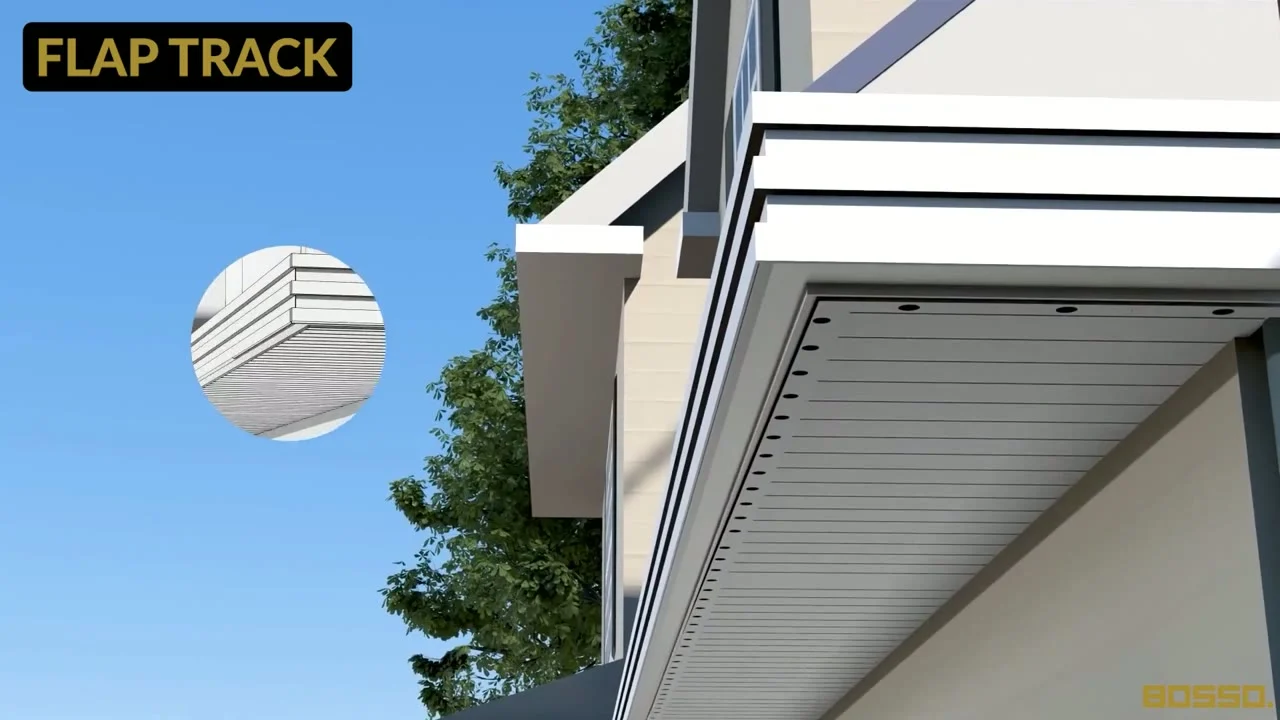 Flap Track mounting illustration beneath the roof edge